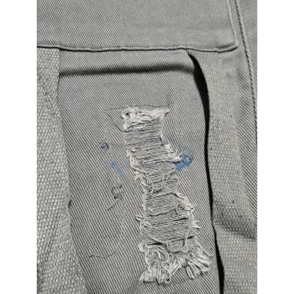 Si Tu Veux Serge De Nimes Men's Size 34 Smoke Gray Wax Stacked‎ Cargo Jeans